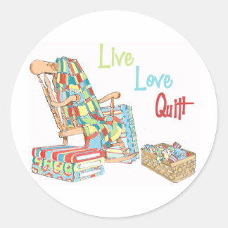 Adesivo Redondo Live..Love.. Quilt