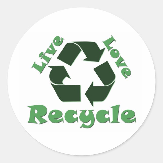 Adesivo Redondo Live Love Reciclar (Frente)