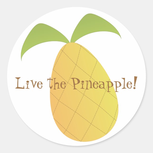 Adesivo Redondo Live the Pineapple (Frente)
