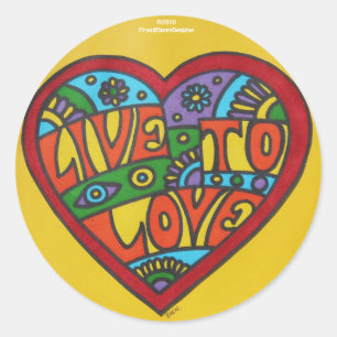 Adesivo Redondo Live to Love Sticker