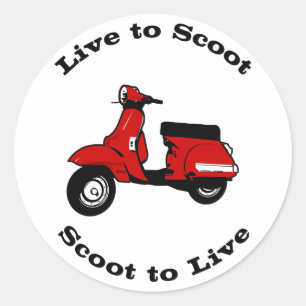 Adesivo Redondo Live to Scoot Round Sticker