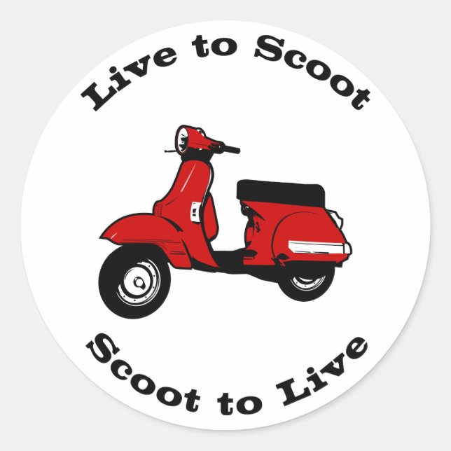 Adesivo Redondo Live to Scoot Round Sticker (Frente)