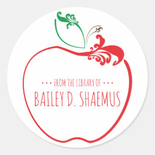 Adesivo Redondo livraria florescente de maçã