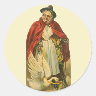 Adesivo Redondo Livro da história do ganso de mãe do Victorian d