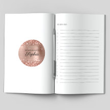 Livro de Caligrafia Elegante com Brilho em Dourado