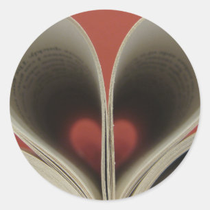 Adesivo Redondo Livro de Corações