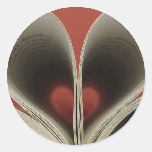 Adesivo Redondo Livro de Corações (Frente)