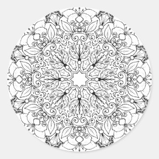 Adesivo Redondo Livro de cores Mandala 1-63