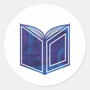 Adesivo Redondo Livro de pintura de planalto azul e roxo
