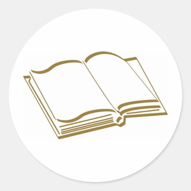 Adesivo Redondo Livro de Vazios de Linha Caligráfica Castanha (Frente)