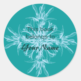 Adesivo Redondo Livro Pertence A Palitos Florais