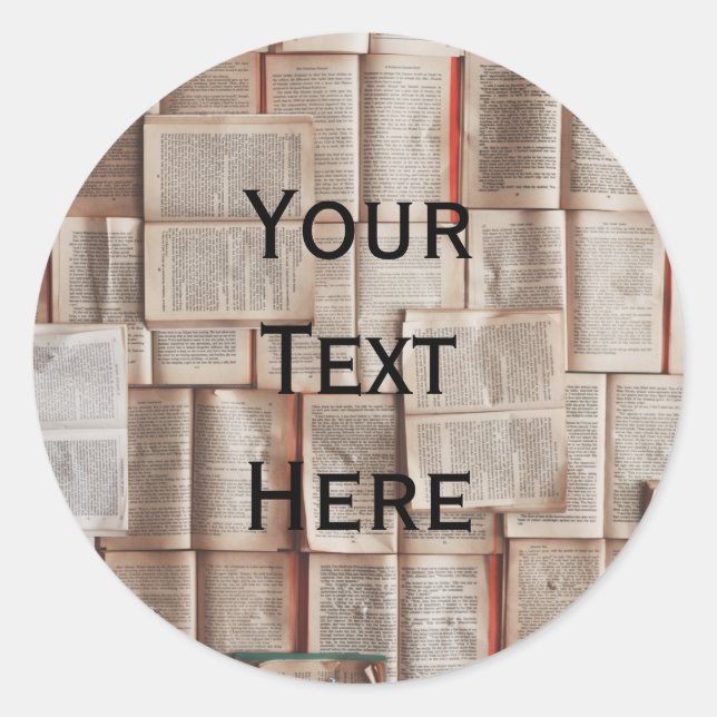 Adesivo Redondo Livros (Frente)