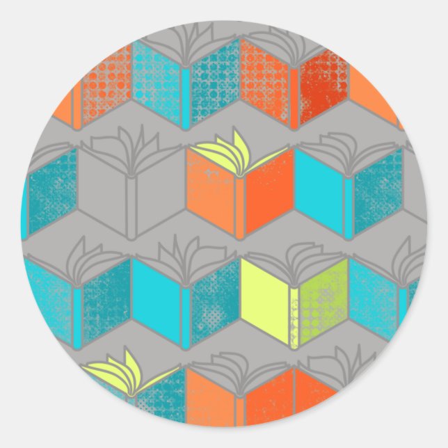Adesivo Redondo Livros abertos (Frente)
