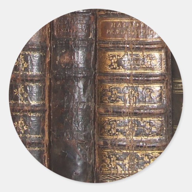 Adesivo Redondo Livros antigos (Frente)