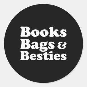 Adesivo Redondo Livros Bolsas & Besties De Volta À Diversão Es