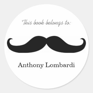 Adesivo Redondo Livros de bigode