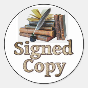 Adesivo Redondo Livros De Cópia Assinados E Preenchimento 2