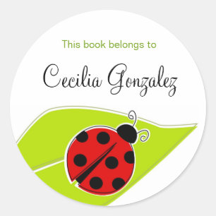 Adesivo Redondo Livros de Ladybug Vermelho