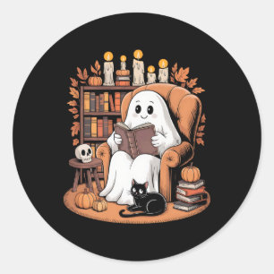 Adesivo Redondo Livros de Leitura do Fantasma Retroativo