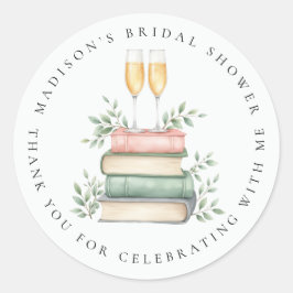 Adesivo Redondo Livros do Novo Capítulo Bubbly Obrigada Chá de Noi