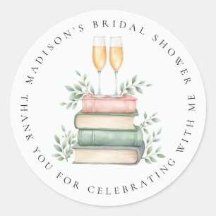 Adesivo Redondo Livros do Novo Capítulo Bubbly Obrigado Chá de Noi