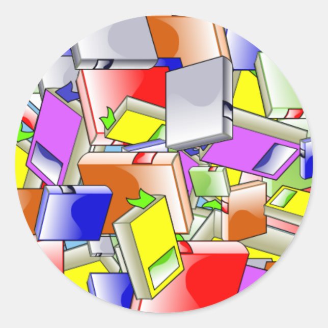 Adesivo Redondo Livros e mais livros (Frente)