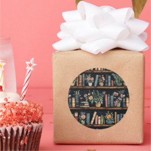 Adesivo Redondo Livros Infinitos Retro