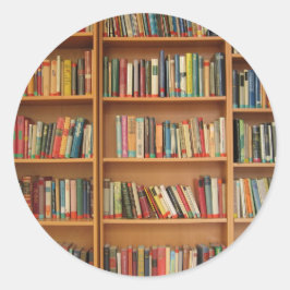 Adesivo Redondo Livros na prateleira