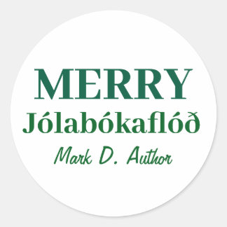 Adesivo Redondo Livros & Noites Aconchegantes: Feliz Jolabokaflod