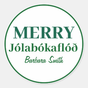 Adesivo Redondo Livros & Noites Aconchegantes: Merry Jolabokaflod
