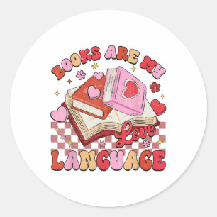 Adesivo Redondo Livros São Minha Linguagem De Amor Lendo Bibliotec