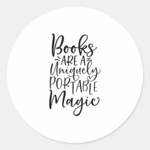 Adesivo Redondo Livros São Uma Magia Exclusivamente Portátil