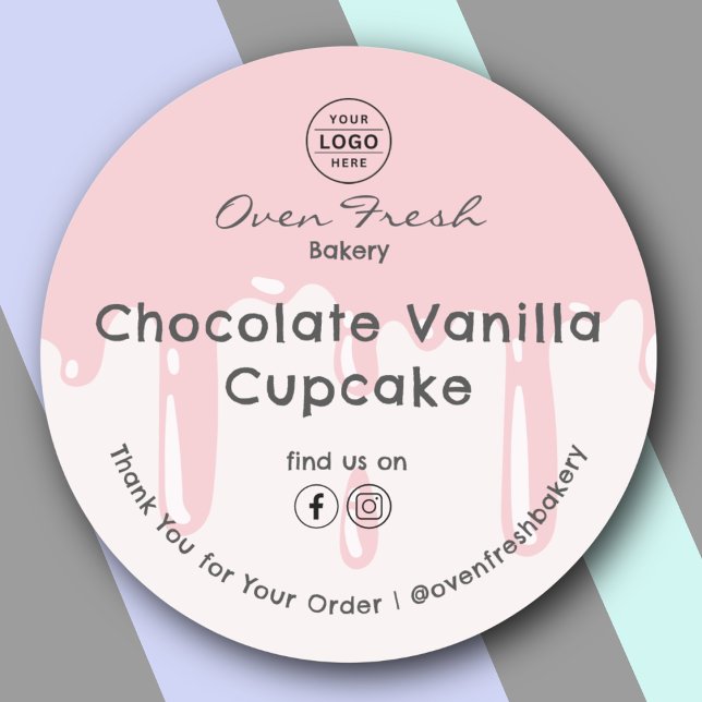 Adesivo Redondo Lixeira De Panificação Obrigado Baqueiras Rosa (Criador carregado)