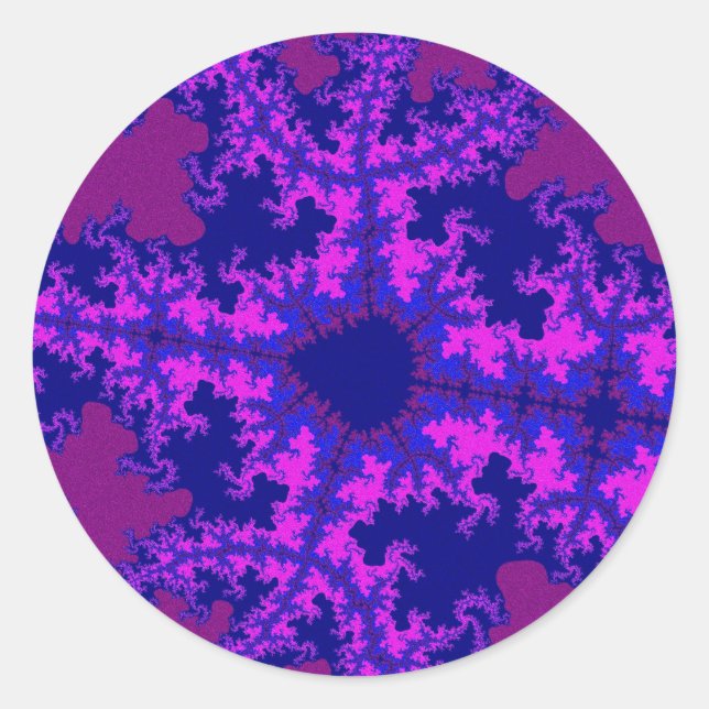 Adesivo Redondo Lixeira Fractal Roxa (Frente)