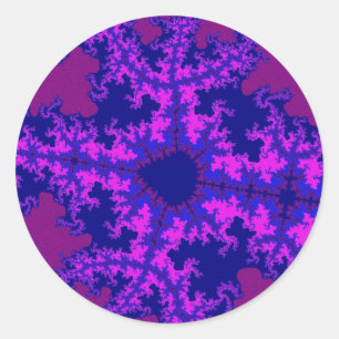 Adesivo Redondo Lixeira Fractal Roxa
