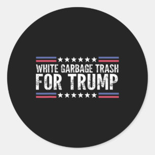 Adesivo Redondo Lixo de garagem branco para Trump Vote Trump para