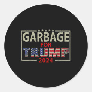 Adesivo Redondo Lixo Para Camisetas Trump 2024 - Trump Supporter