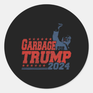 Adesivo Redondo Lixo Para Trump 2024