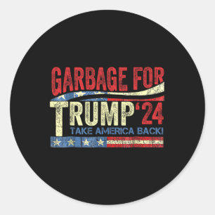Adesivo Redondo Lixo Para Trump 2024