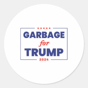Adesivo Redondo Lixo Para Trump 2024, Funny Trump Supporter 1