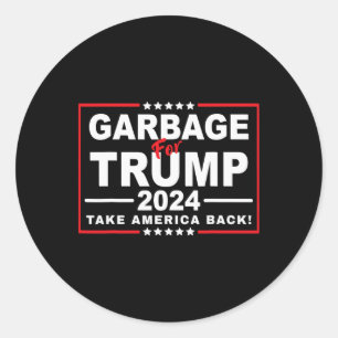 Adesivo Redondo Lixo Para Trump 2024, Funny Trump Supporter 2