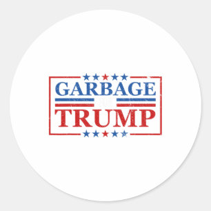 Adesivo Redondo Lixo Para Trump Garbage Para Trump 2024