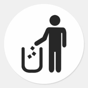 Adesivo Redondo Lixo waste da maca