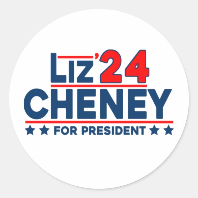 Adesivo Redondo liz cheney 2024 para presidente (Frente)