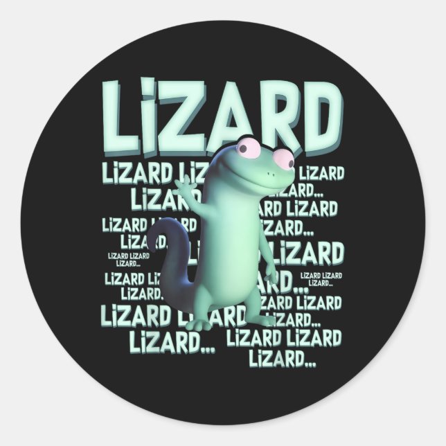 Adesivo Redondo Lizard Lizard Lizard Engraçada Memória Viral Tr (Frente)