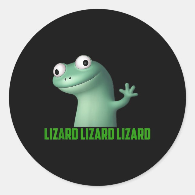 Adesivo Redondo Lizard Meme Lizard Lizard Lizard Funny Graphic T-s (Frente)