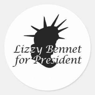 Adesivo Redondo Lizzy Bennet para o presidente