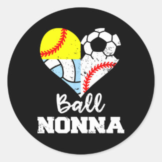 Adesivo Redondo Ll Nonna Soccer Sell Softll Volleyll Player Nonna 