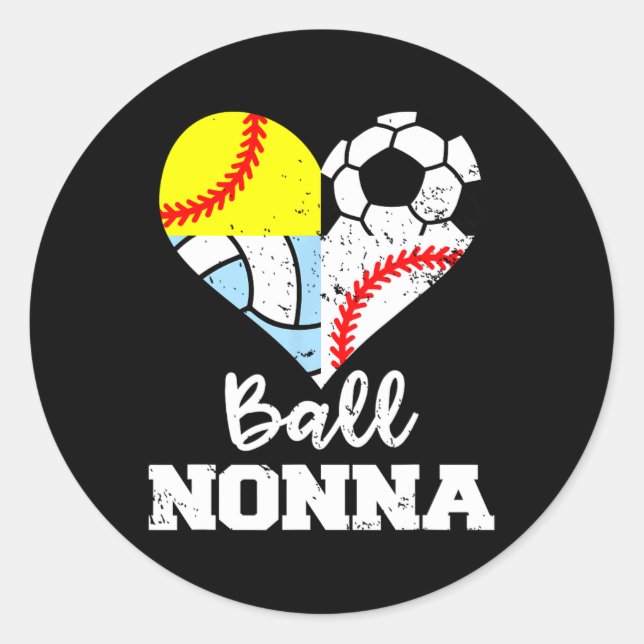 Adesivo Redondo Ll Nonna Soccer Sell Softll Volleyll Player Nonna  (Frente)