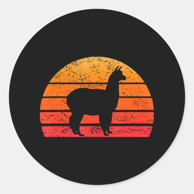 Adesivo Redondo Llama Alpaca Lover Llama (Frente)